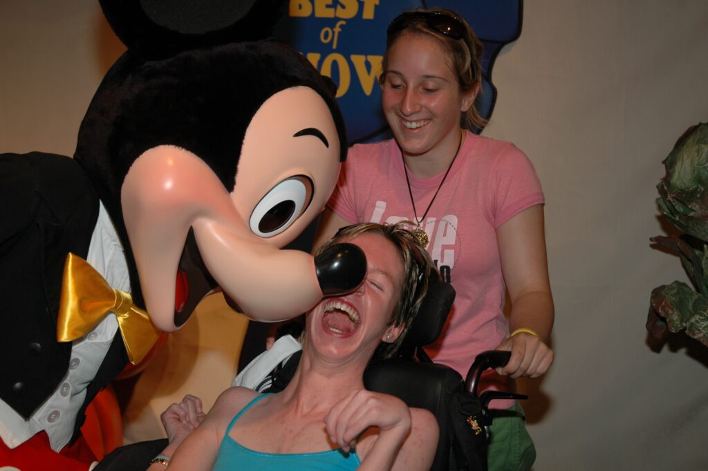 Mickey moved his nose to tickle Alex! It was adorable!
